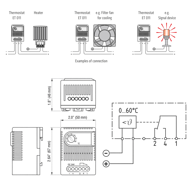 Termostato Electrónico 24V DC ET 011